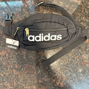 Adidas Black Belt Bag with Gold Accents